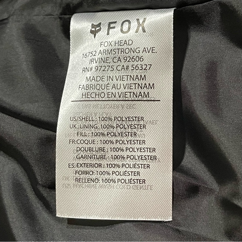 FOX Ridgeway Lite Gray Puffer Jacket‎ - Picture 7 of 14